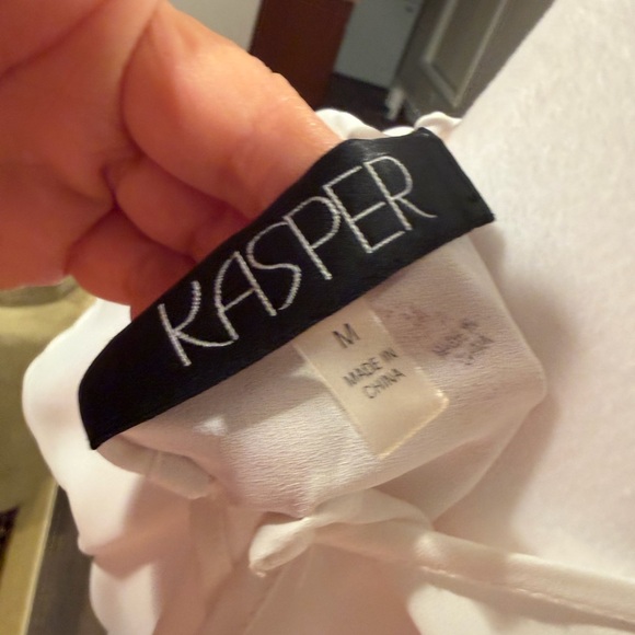 Kasper EUC White Women's Blouse - Picture 4 of 4